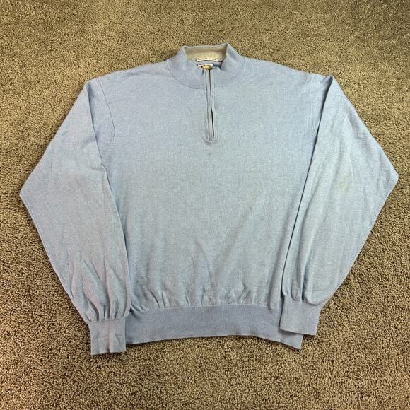 Peter Millar Luxury Blend Sweater Mens 2XL Cotton Cashmere Blend 1/4 Zip - Picture 1 of 12